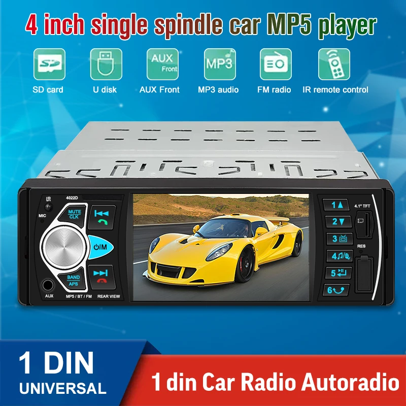 Универсальный Автомобильный мультимедийный MP5-плеер Ahoudy 1 Din 4 дюйма сенсорный