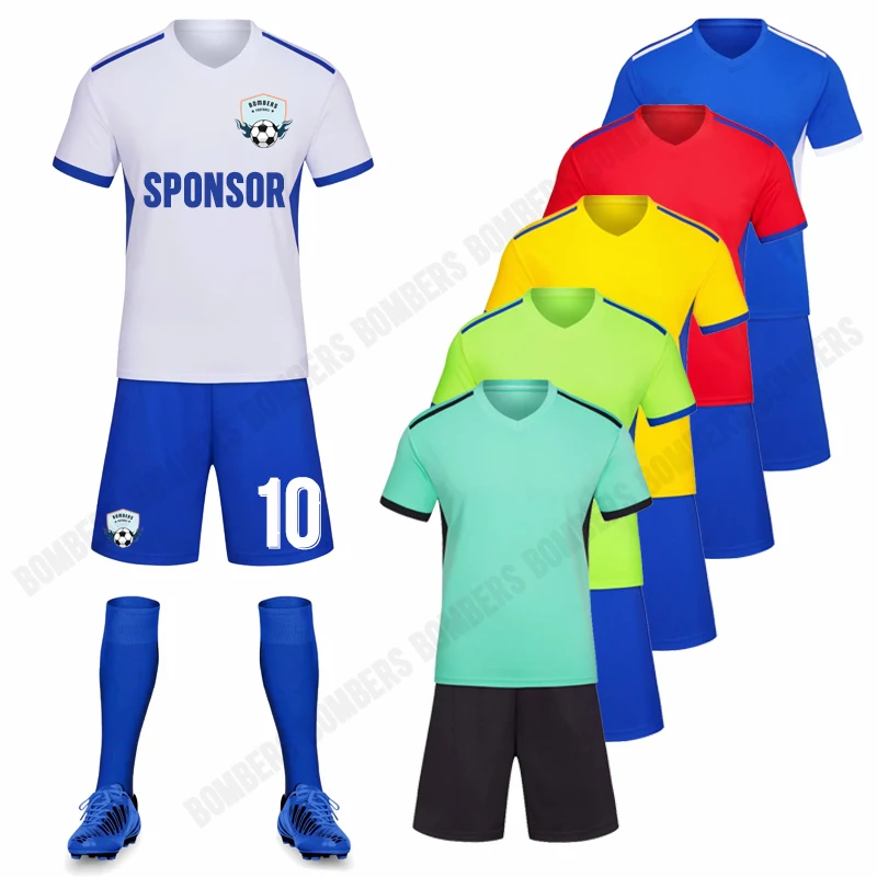 22-23 New Men Soccer Jersey Set Uniforms Custom Name Number Logo Football Shirts For Men And Children