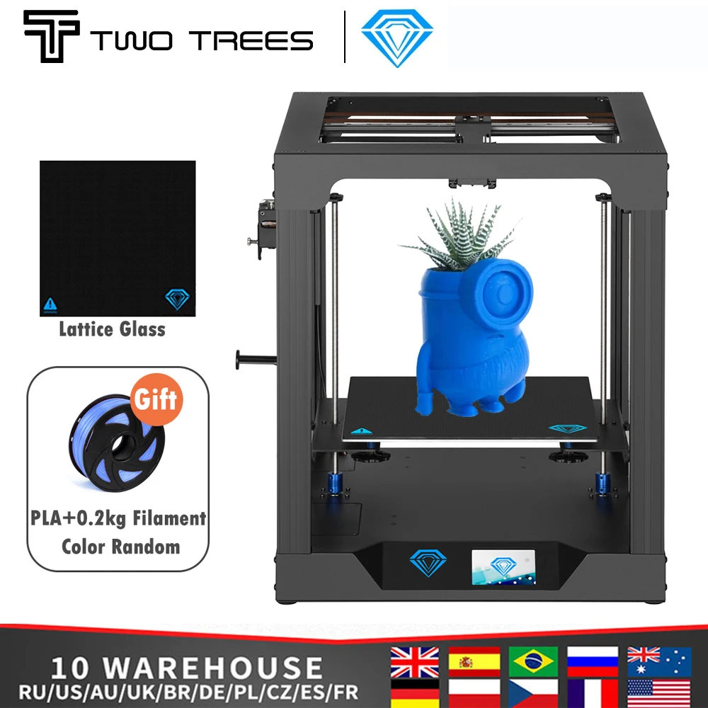 Buy Twotrees SP 5 impressora 3d núcleo xy grande build volume pei kit unidade mudo dupla unidade extrusora tft35 tela de toque fdm duplo z eixo