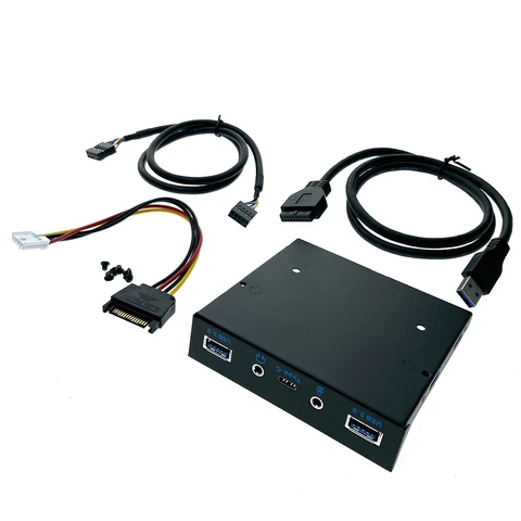 Планка на переднюю панель USB-A х 2, USB-Сх1 3.2 Gen 1 5Gbps, audio jack 3.5мм х 2 микрофон и наушники, Eu5335c