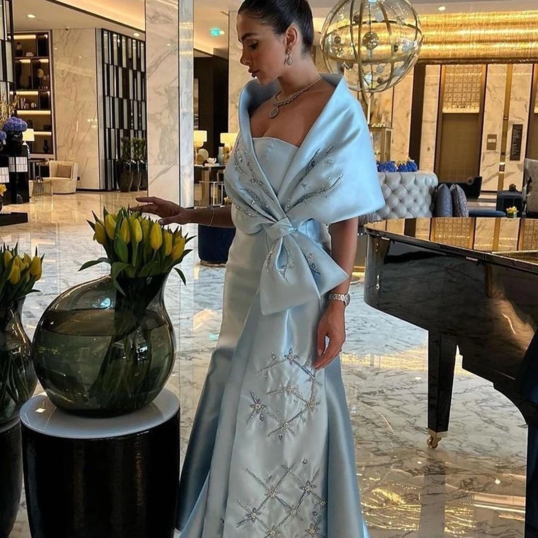 

Fairytale Strapless Prom Dresses Ankle-Length Wedding Party Sleeveless Tassel Beaded Women Backless Zipper Up 2023
