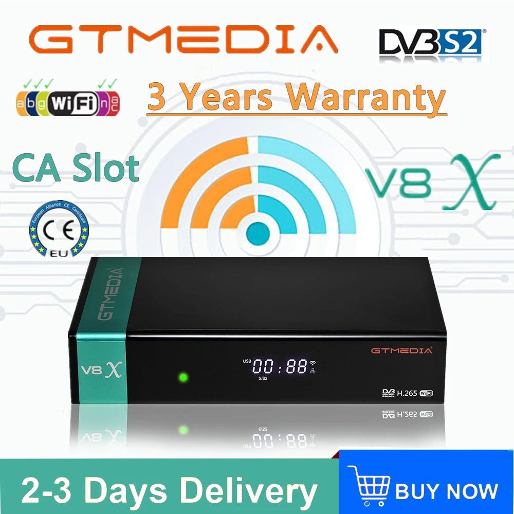 

Hot sale Gtmedia V8X DVB-S2X Satellite TV Receiver Built-in WIFI Same as Gtmedia V8 NOVA V9 Prime V7 HD H.265 1080P No app