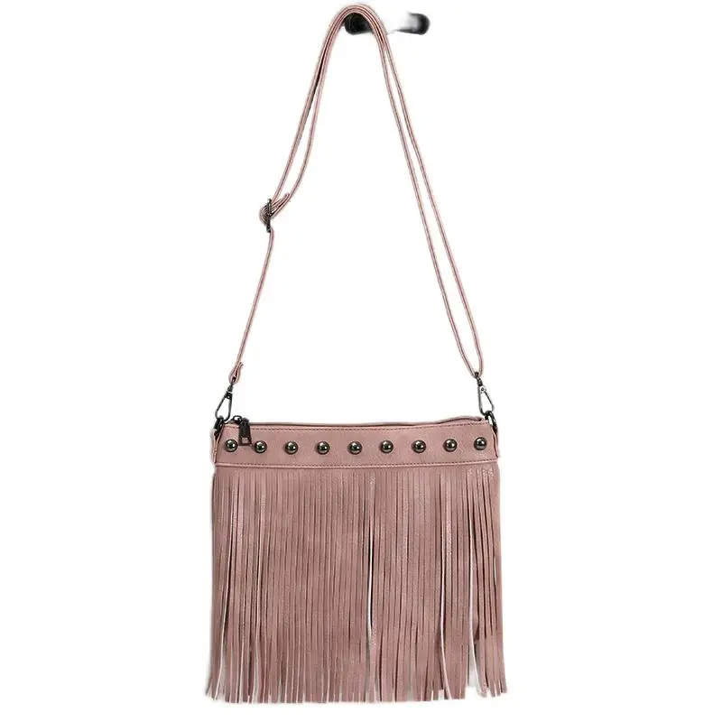 

Маленькие квадратные сумки для женщин 2022 однотонные сумки через плечо с заклепками и кисточками сумка через плечо модная винтажная сумка-м...