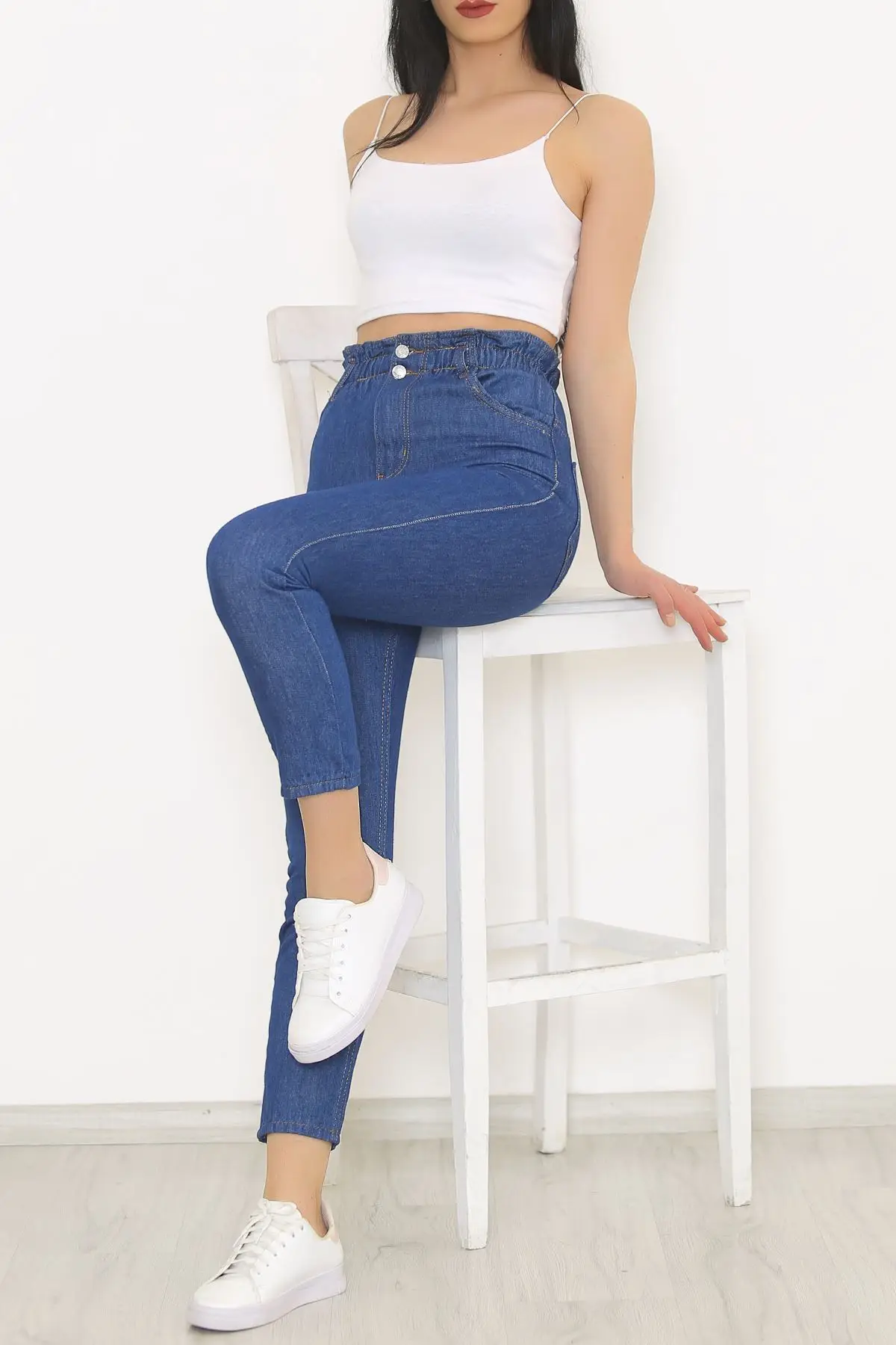 

Women's Blue Beli Wheel Mom Jeans Pantalon New Season Free Shipping
