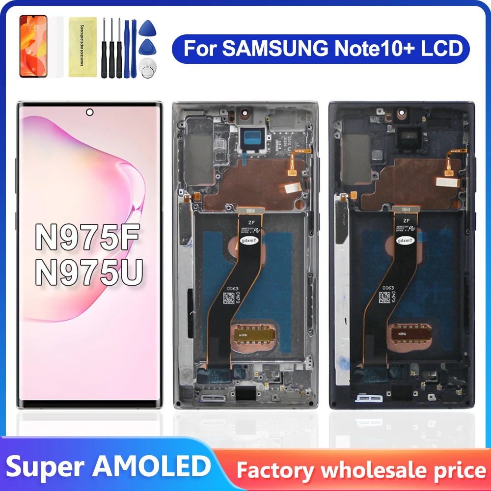 OLED с рамкой для Samsung Galaxy Note 10 Plus LCD N975 N975F SM-N9750 дисплей сенсорный экран дигитайзер в сборе Замена