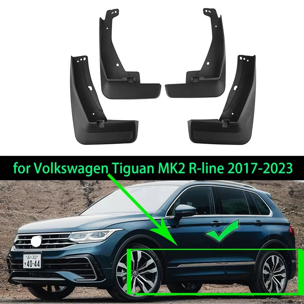 

Брызговики для Volkswagen VW Tiguan MK2 AD BW R-Line Allspace 2017 ~ 2024, автомобильные брызговики, брызговики, аксессуары для крыльев