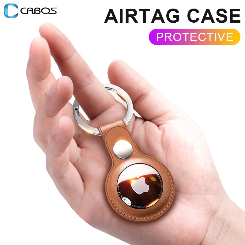 

Luxury Leather Protective Case On The For Apple Airtag Tracker Keychain Air Tag Anti-scratch Shockproof Protection Cases Cover