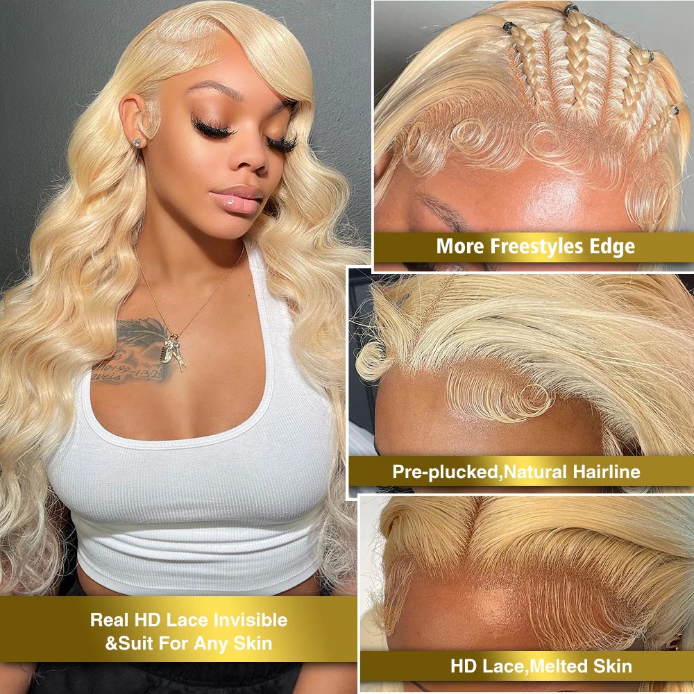 

Rovess 613 Body Wave Lace Front Human Hair Wigs 24inches Honey Blonde 13x4 13x6 Swiss Lace Front Wigs Brazilian Remy for Women