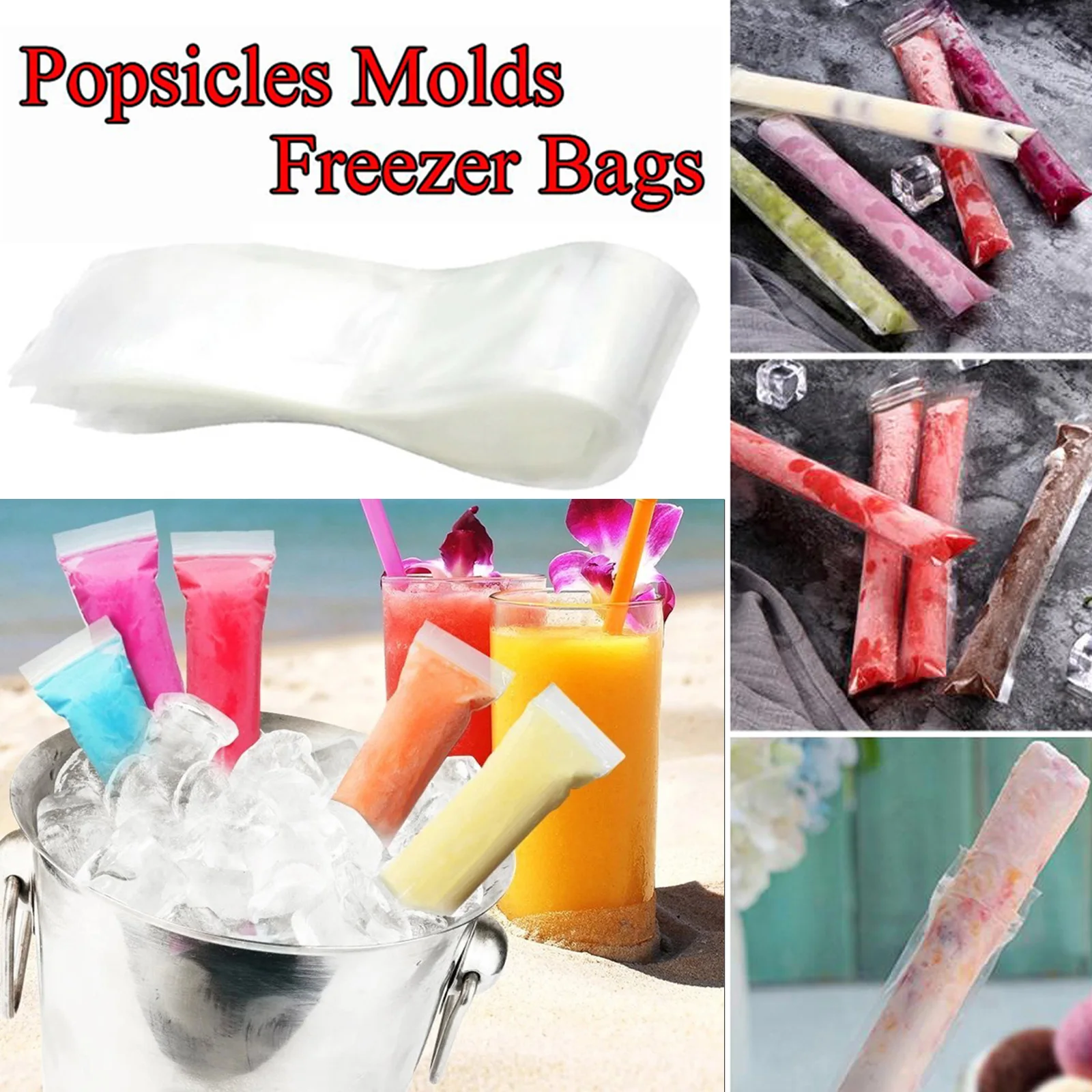 100 Упаковок DIY Формы Для Льда Одноразовые Пакеты Мороженого Ziplock Здоровые Закуски
