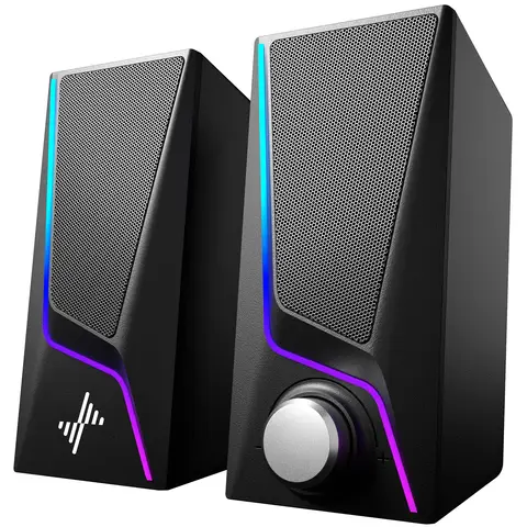 Nylavee PC Gaming Speaker PC Speaker 6 режимами светодиодной подсветки 2 портами усиления басов 2 динамиками
