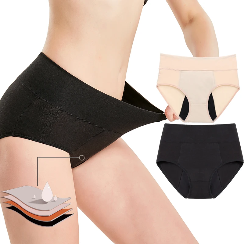 

Women Menstrual Panties 4-Layers Leakproof Postpartum Sanitary Underwear Fast Absorption High Waist Heavy Flow Period Briefs