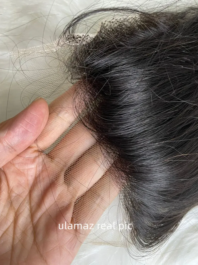 Straight Human Hair 5×5 HD Lace Closure  With Baby Hair Body Wave Hair Closure Natural Black 10-20 Inches