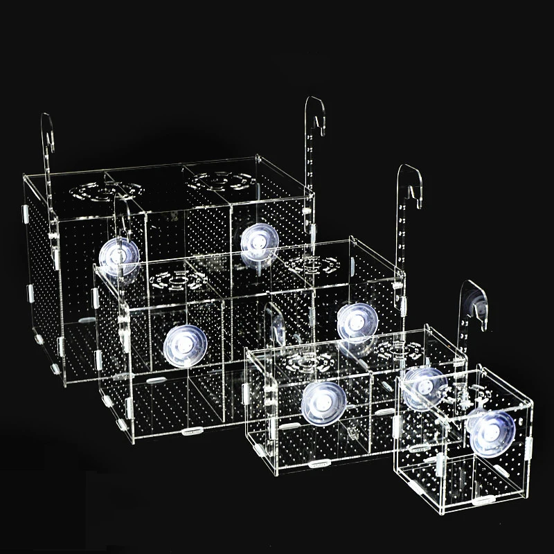 

Acrylic Fish Breeding Box Clear Aquarium Supplies Isolation Box Hatchery Incubator for Newborn Fry Shrimp Guppy Clownfish