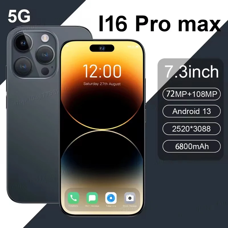 Оригинальный брендовый смартфон 7,3 дюйма, новый полноэкранный ...