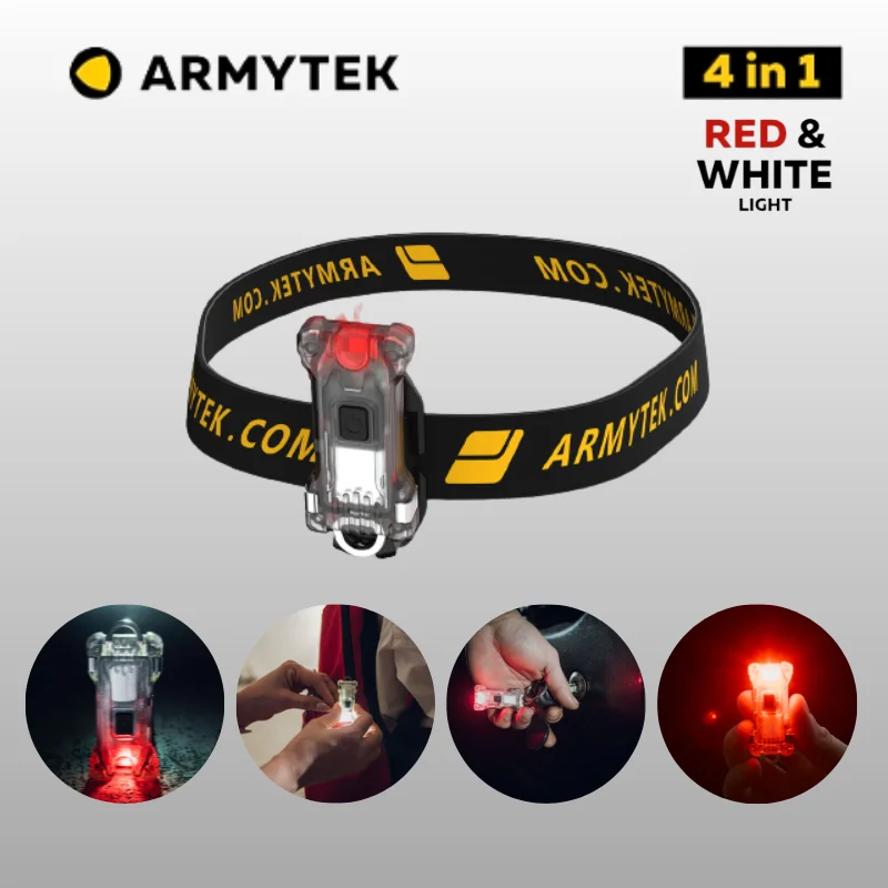 

Multifunctional Keychain Flashlight Armytek Zippy ES WR (White and Red) Rechargeable Mini Torch