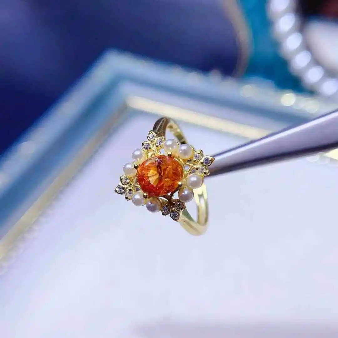 Фото KJJEAXCMY Женское роскошное кольцо с натуральным драгоценным камнем Fanta Garnet, новое, из чистого серебра 925 пробы, подарок для подруги №4