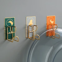 home kitchen and bathroom punch free mop clip wall mounted bathroom supplies hanging mop rack multi function mop rack