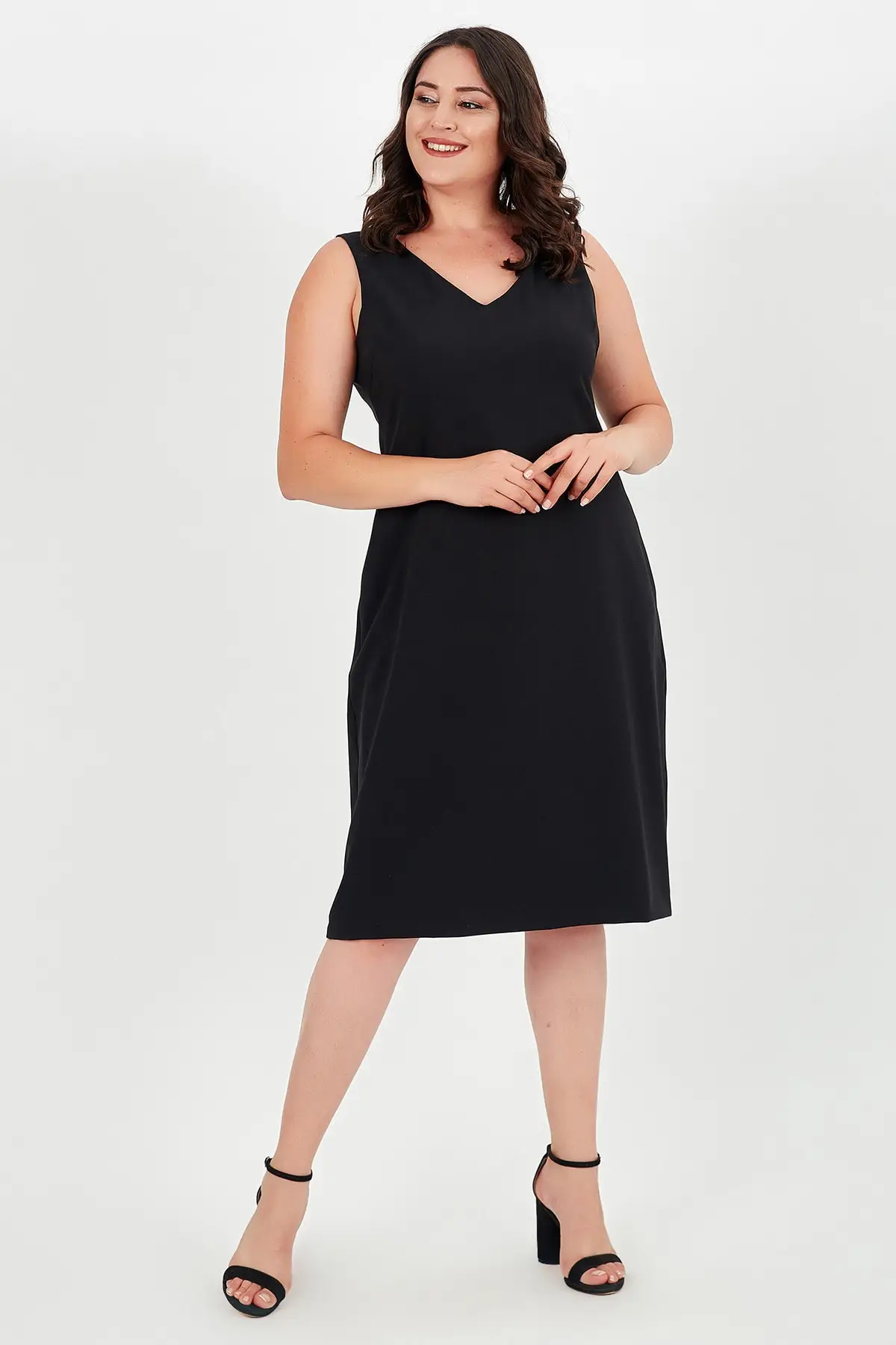 

Plus Size Women's Dress Casual V-Neck Sleeveless Zipper Ankle-Length Lycra Knitted Viscose Stylish Quality XL 2XL 3XL 4XL 5XL