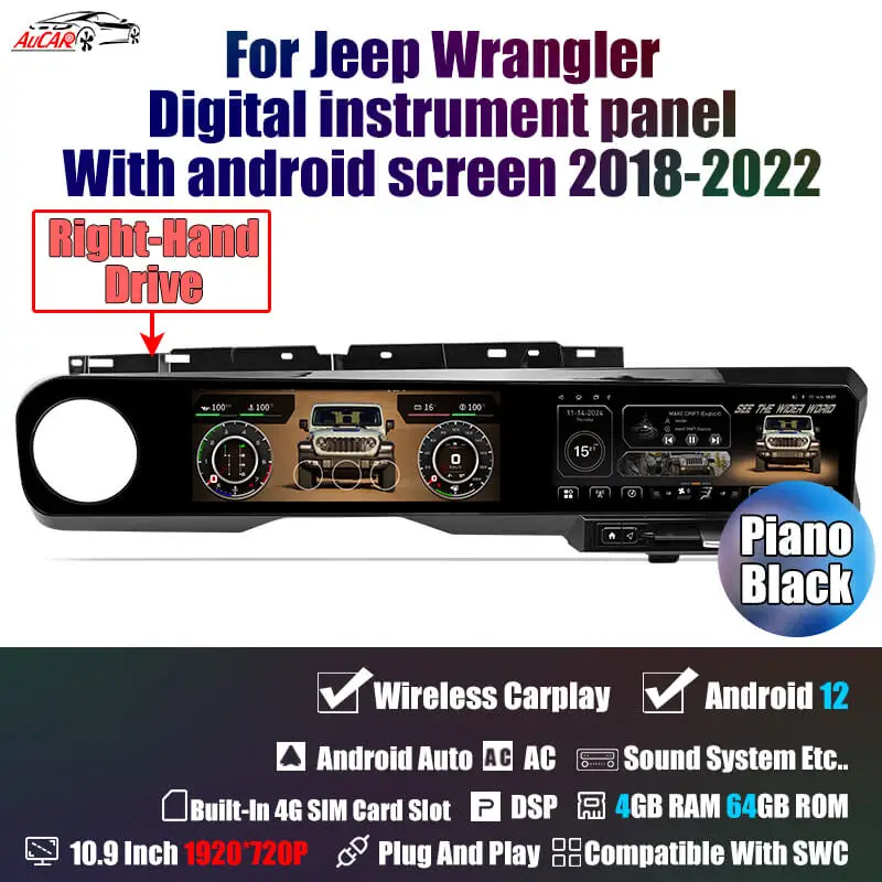 AuCar 10 9 &quotAndroid 12 цифровая приборная панель спидометр ЖК-кластер авто стерео