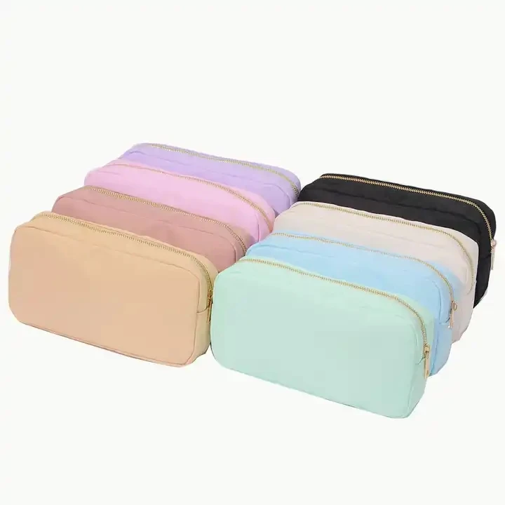 

Stock Multi Color Customized DIY Patches Toiletry Brides Gift Personalized Mini Nylon Cosmetic Bag Travel Cosmetic Bag