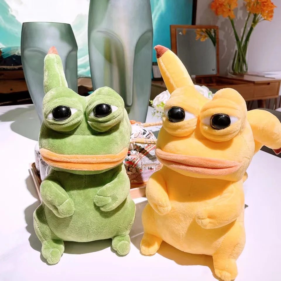 28cm Pokemon Pikachu Plüsch Puppe Cosplay Parodie Traurig Frosch Pepe Weiche Angefüllte kinder Spielzeug Plushie Kawaii Room Decor geschenke Für Kind