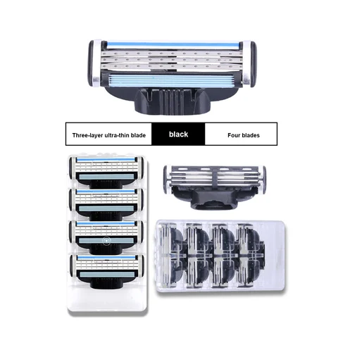 Бритвенные лезвия из 4ШТ, совместимые с Gillette Mach3, для трехслойного ручного бритья