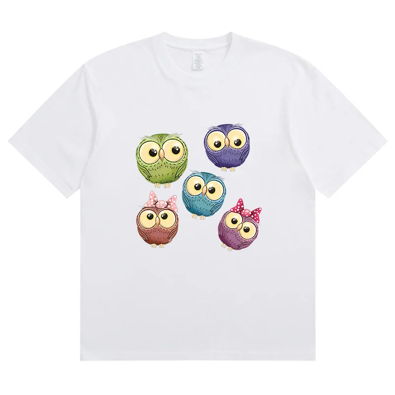 Новейшая летняя модная спортивная женская футболка с мультяшным принтом совы