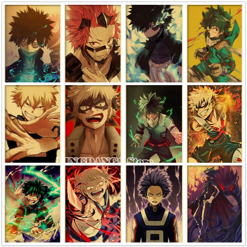 

5D diy diamond painting anime my hero academia collection retro poster full diamond inlaid picture cross stitch kit home decor