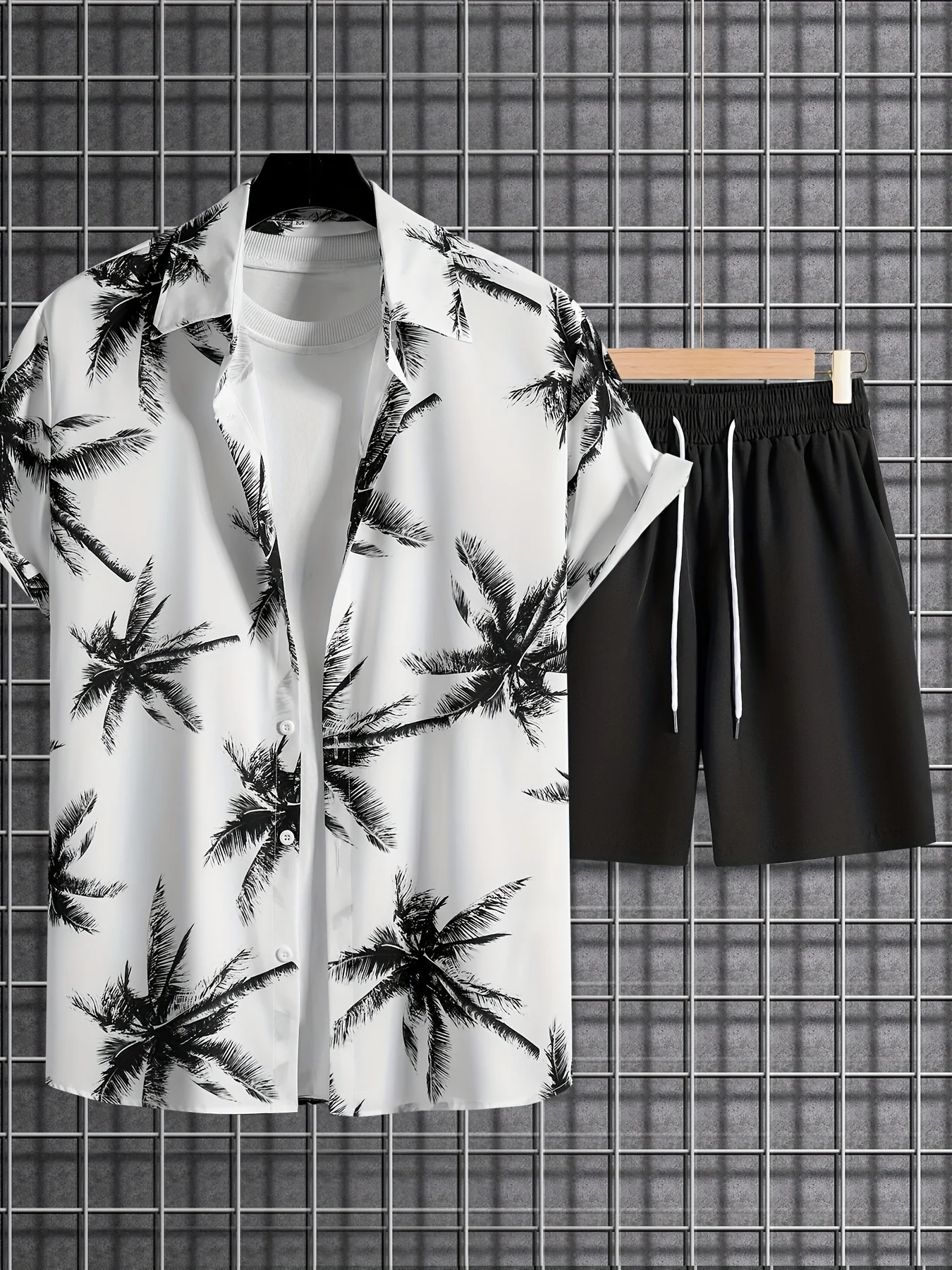 Мужская модная одежда для летних каникул рубашка с короткими рукавами шорты
