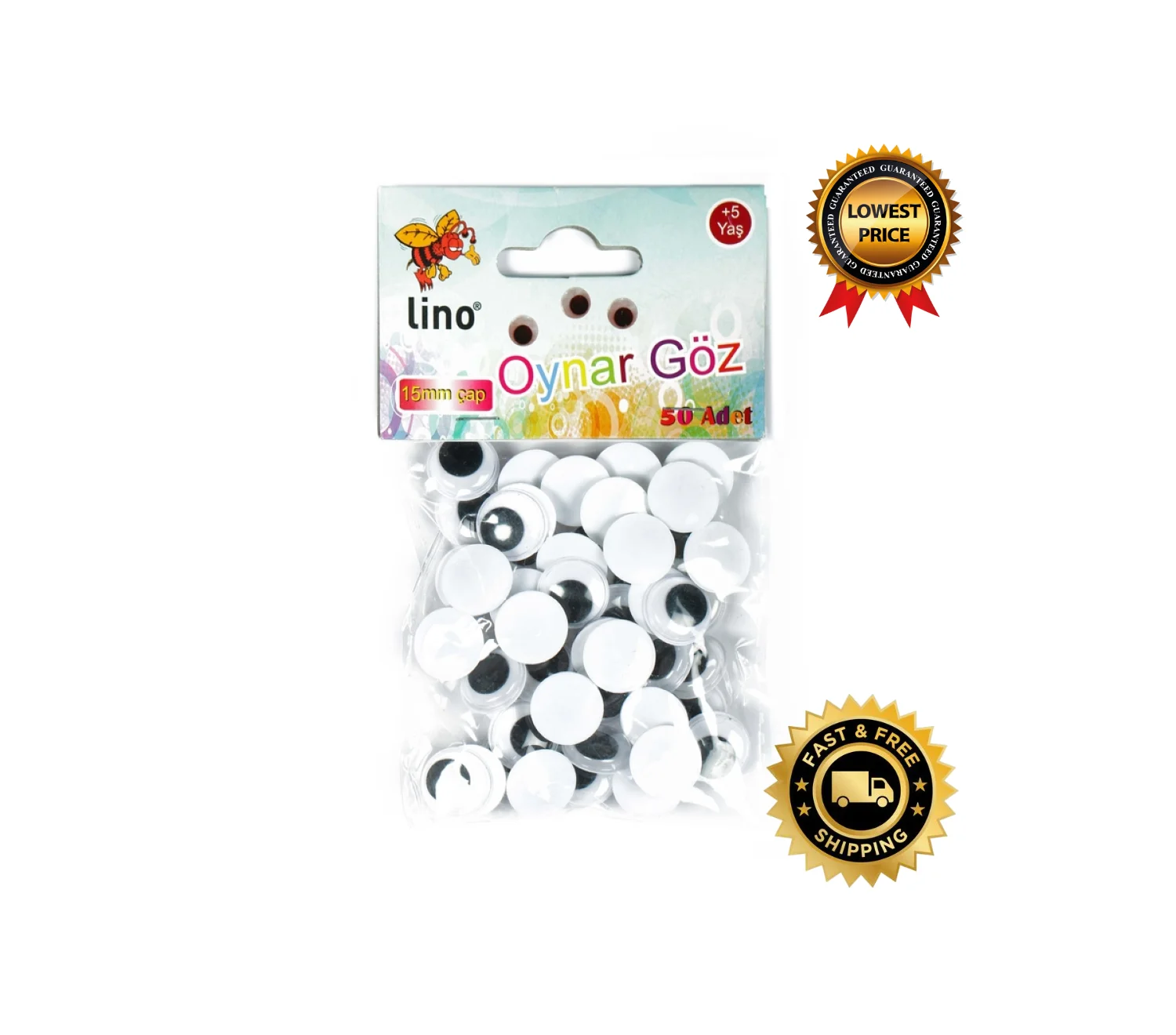 

DIY Movable Eyes Simulation Animal Eyeball Black White Color 50 pcs Doll Eye Kindergarten Children Craft Supplies