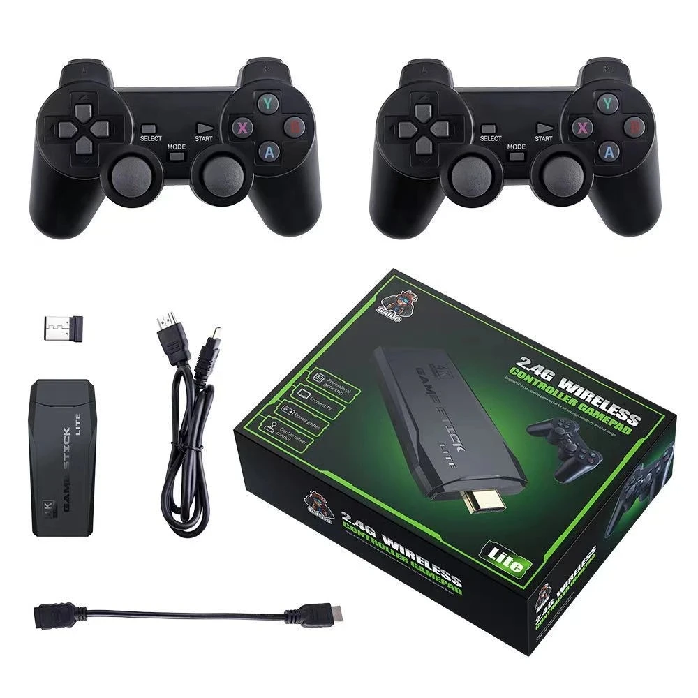 M8 Video Game Console 2.4g Double Wireless Controller Game Stick 4k 10000 Games 64gb Retro Games