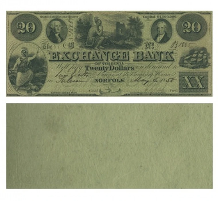 20 долларов 1858 США штат Виргиния Норфолк копия арт. 19-15750 |