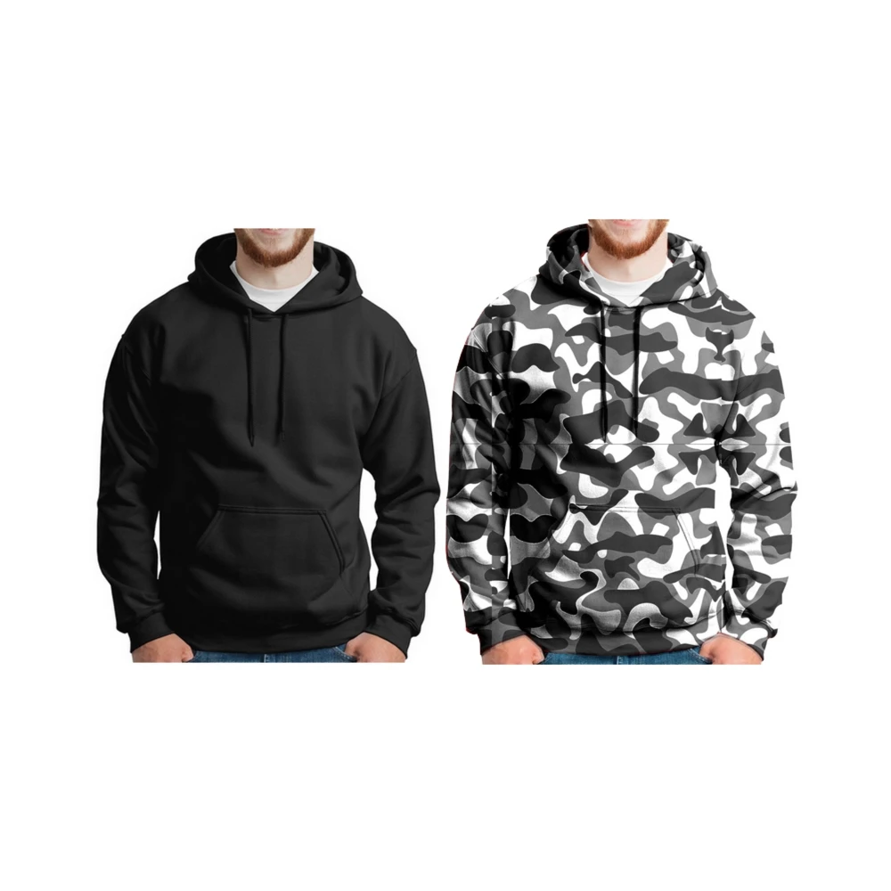 

2 Factory Direct Men Men's Straight Kangaroo Sweatshirt No Print Pocket Cheap Cold Front Sweatshirt Academy Ride
