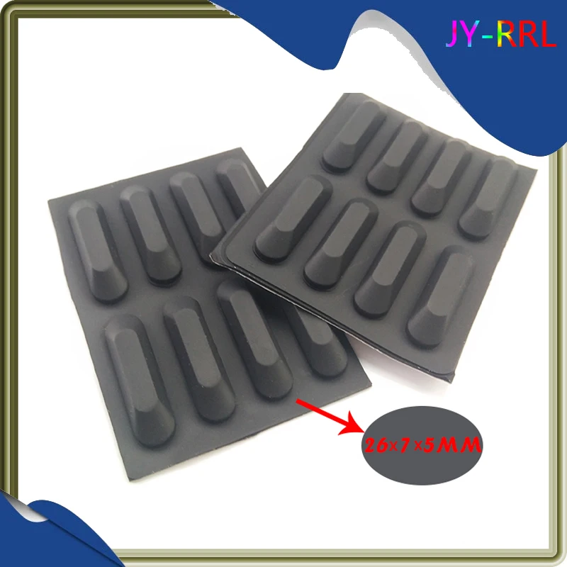 

Black Oval Silicone Rubber Pad Buffer Pad Notebook Silicone Non-slip Pad Knife Die Punching Foot Pad 26*7*5MM