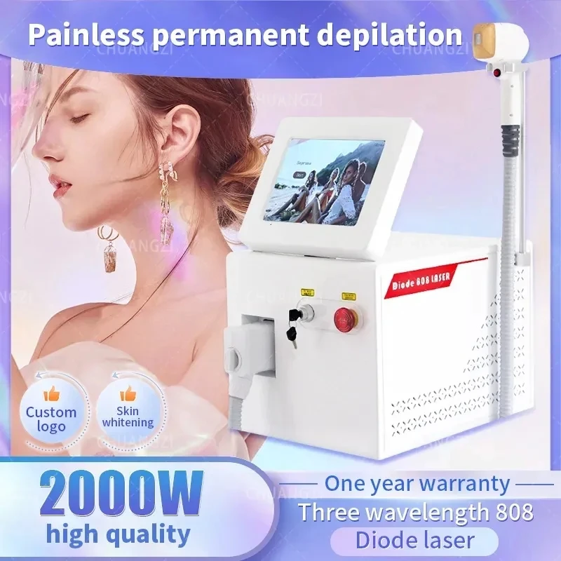

2023 Diode Laser Freezing Point Painless Hair Removal 2000W 755 808 1064nm Wavelength Suitable For Homes And Beauty Salons