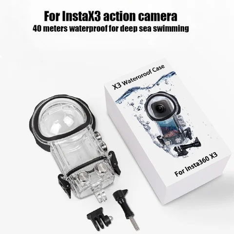 Водонепроницаемый Чехол Insta360 X3 360 °   Невидимый Чехол Для Камеры Для Дайвинга С Водонепроницаемостью На Глубине 40 М