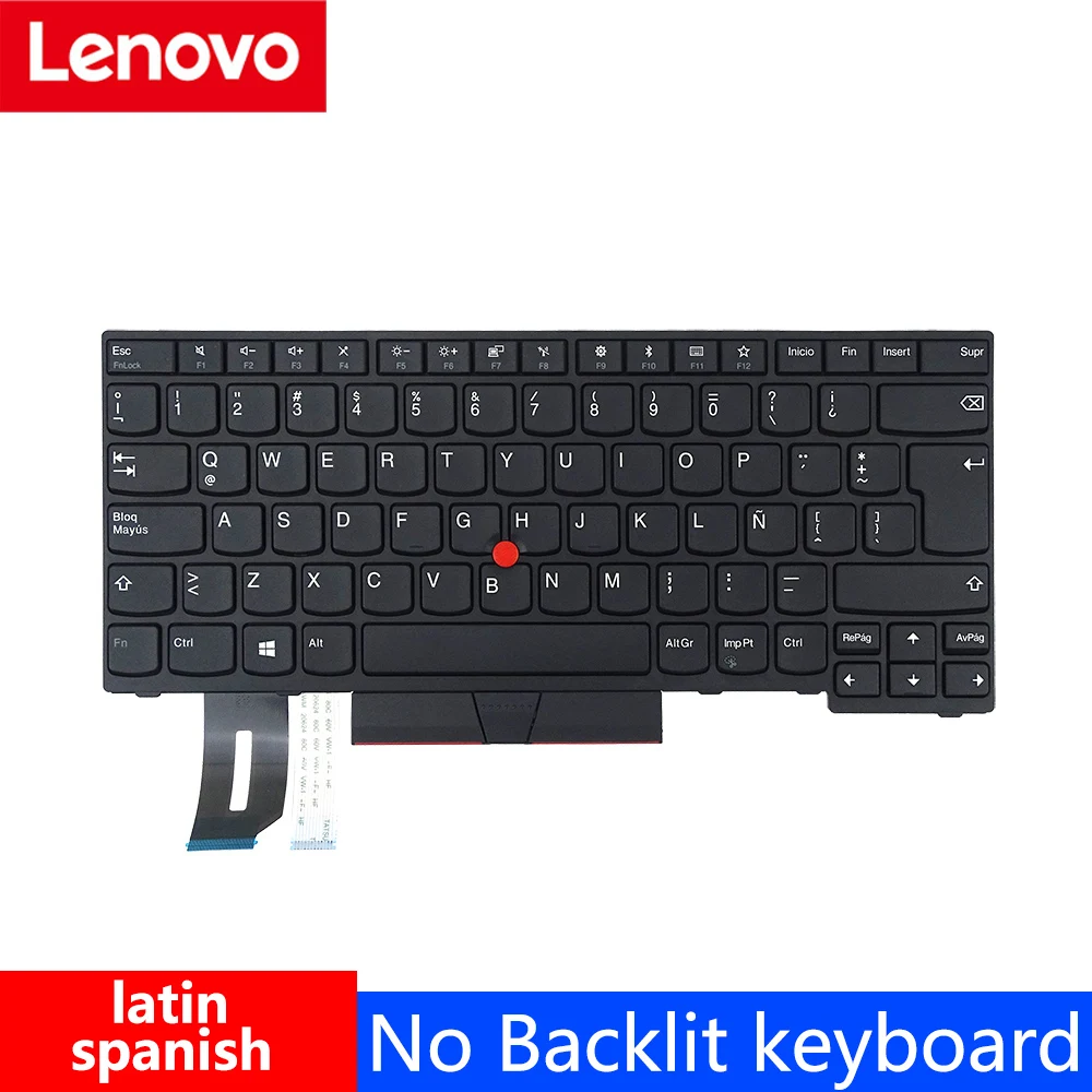

New Original Latin No Backlit Keyboard for Lenovo Thinkpad E480 E490 T480S L480 T490 T495 L380 L390 L490 P43S E485 E495 Laptop