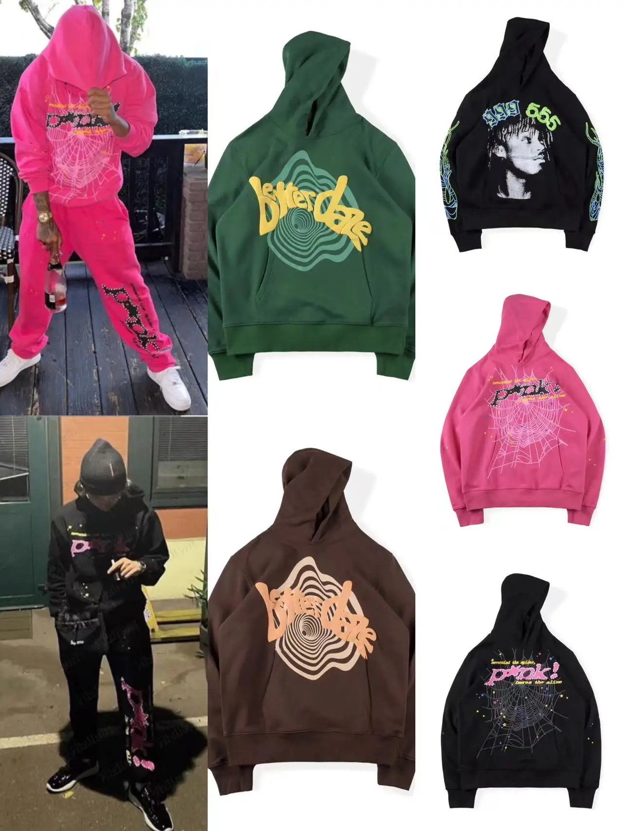 

Hip Hop Web Puff Print Sp5der 555555 Hoodie Men Women 1:1 High Quality Young Thug Angel Spider Sweatshirts Heavy Fabric Pullover