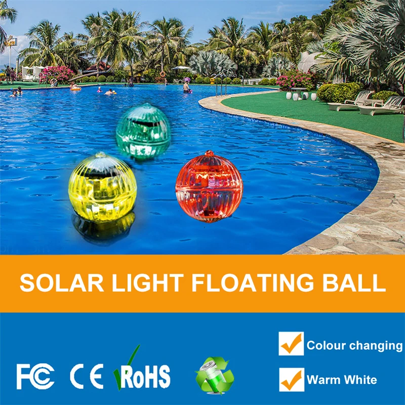 

Плавающий шар для бассейна на солнечной батарее светильник светодиодный водонепроницаемый светящийся шар, люстра, уличное украшение вечер...