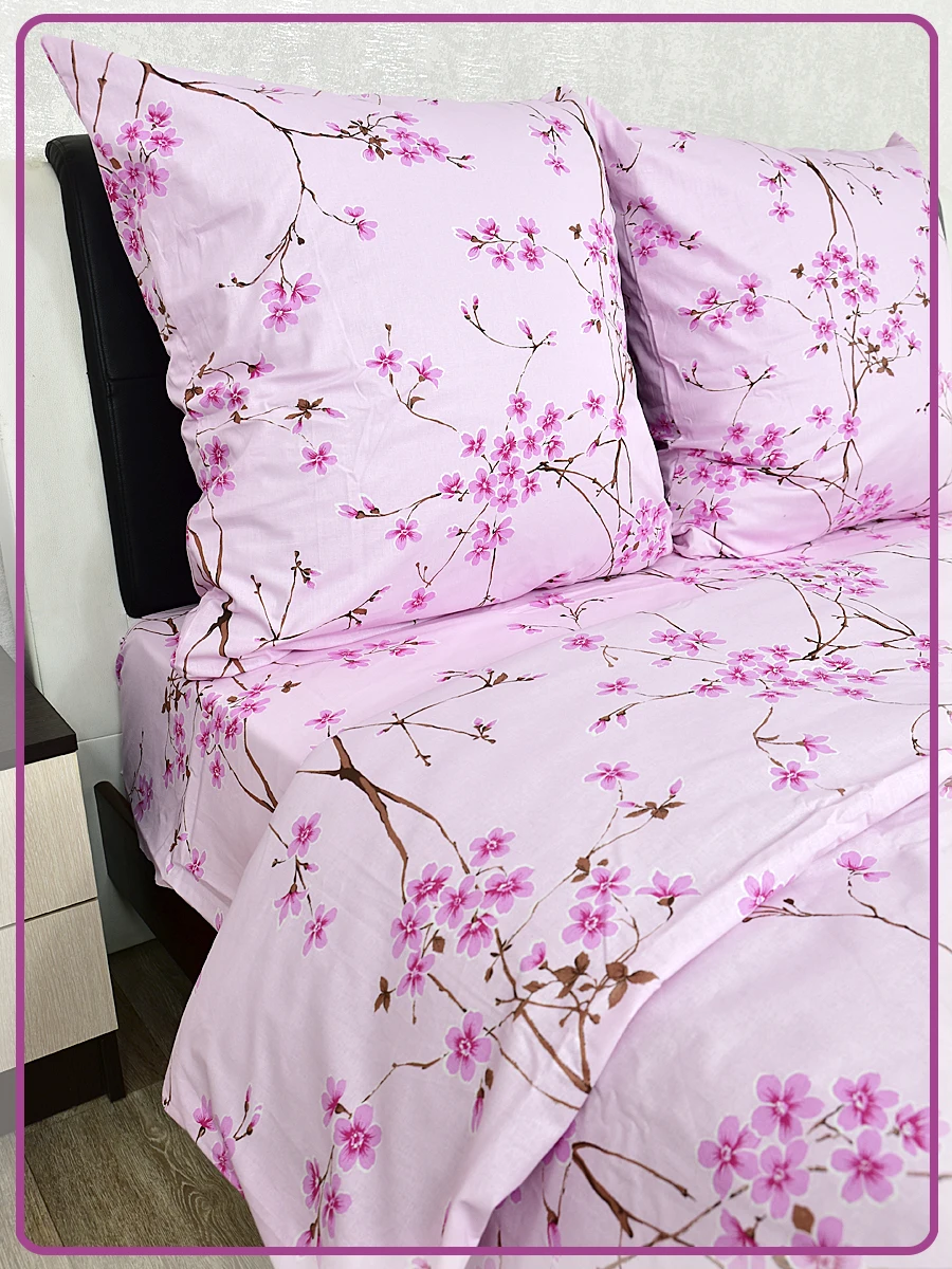 Постельное белье Шуйская бязь Сакура розовая 6698-2 |