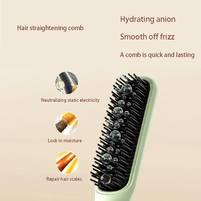 Straight Hair Comb Negative Ions Do Not Hurt Hair Fluffy Straightening Plate Clip Home Curling Stick Dual-use Electric Comb enlarge