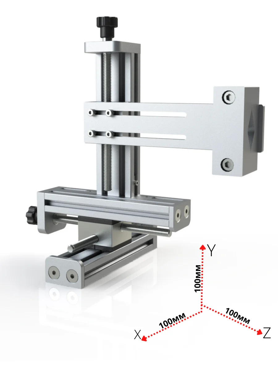 миниатюрные линейные направляющие с электроприводом. Xyz 100. Xyz 100. настольный рельсовый модуль. Xyz 100.
