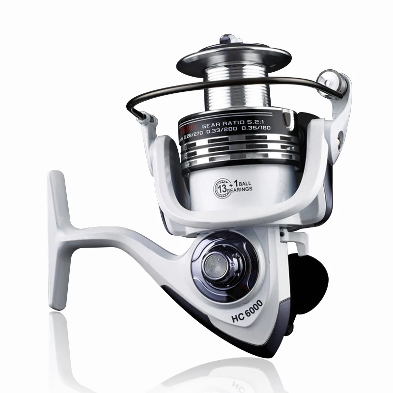 Fishing Reel Spinning HC1000-7000 13+1BB Series Metal Spool Spinning Wheel with Exchange Handle for Sea Fishing Carp Fishing