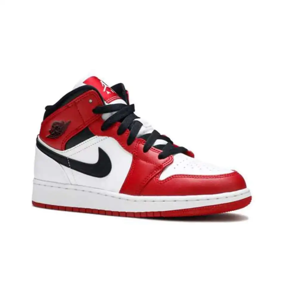 Женские Классические БаскетБольные КроссовКи Air 1 Mid ChiCago'red И White РазмеР GS 554725-173 |