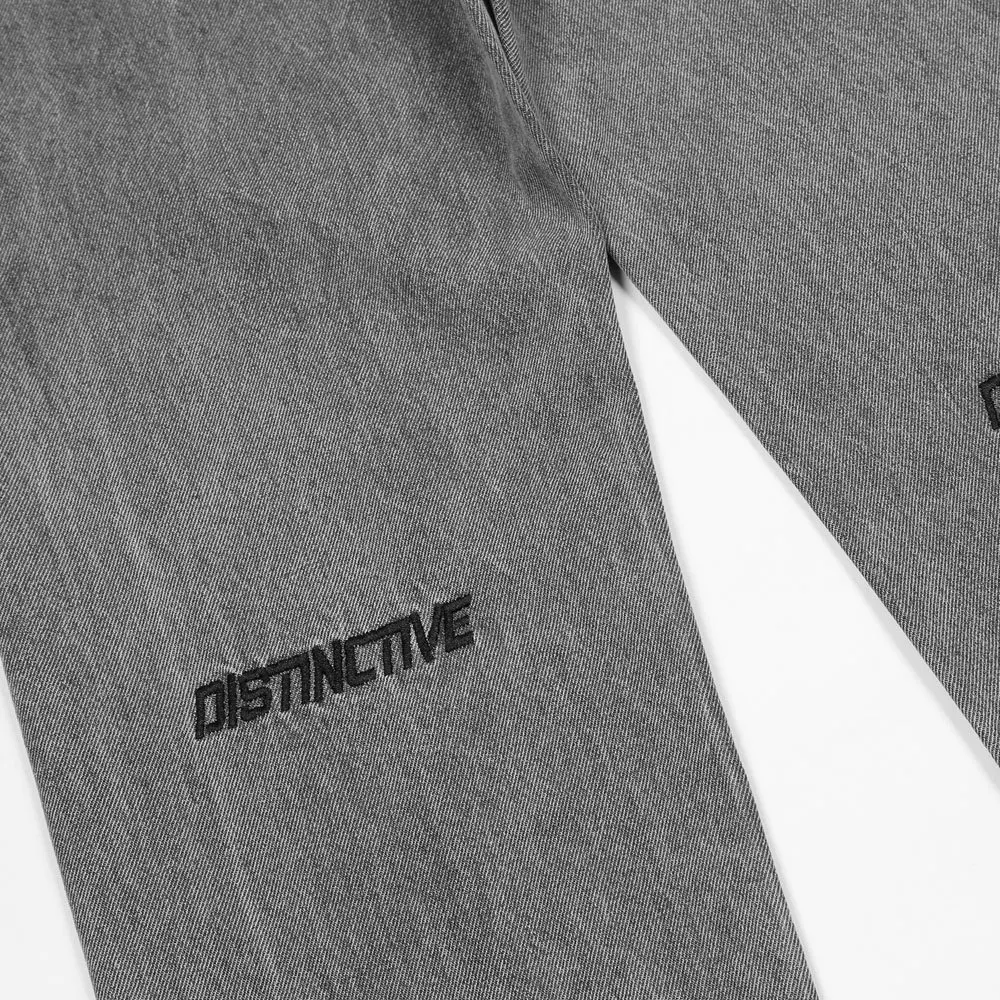 INS Y2k Retro High Street Hip Hop Vibe Gray Jeans Men And Women Loose Embroidery Mopping Long Trouser Casual Pantalones Vaqueros