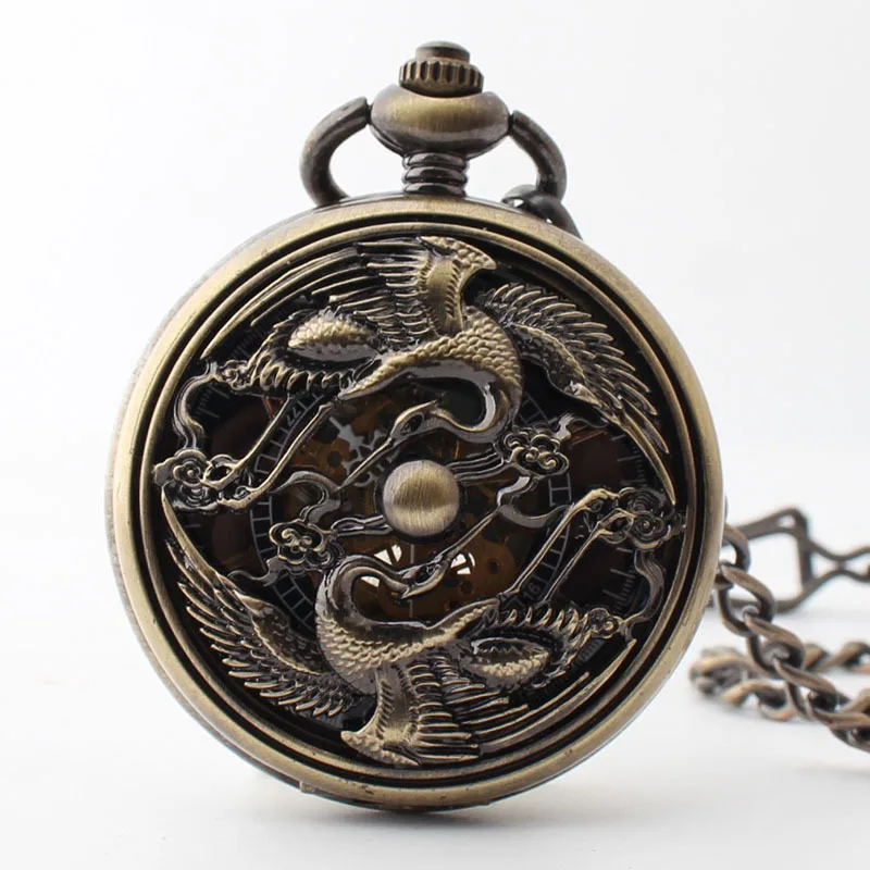 Retro Chinese Style Pocket Watch Mechanical Men's and Women's Personality Creative Classic Hollow Hand Wind Fob Watches