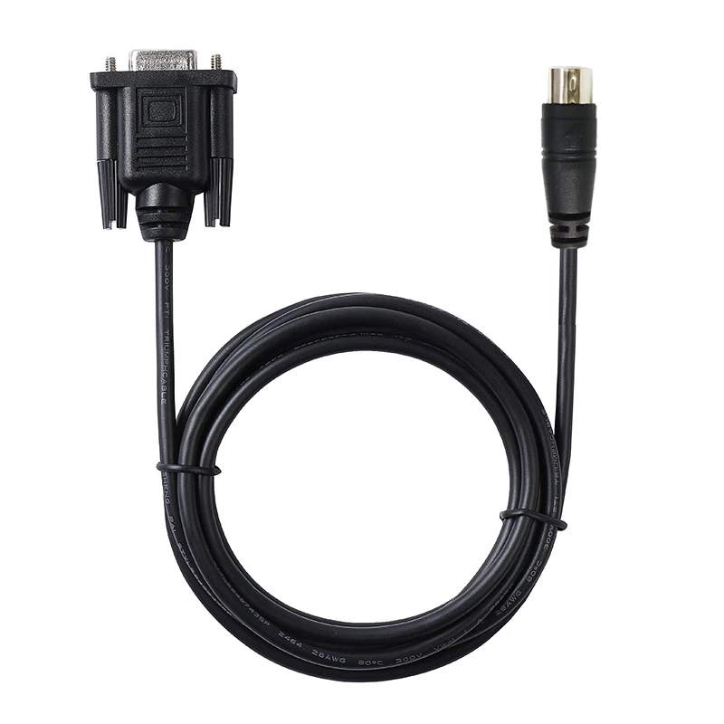Фото D-sub 9-контактный гнездовой разъем DB9 на 6-контактный разъем Mini Din RS232 последовательный кабель связи для LS XGB XBM XBC ПЛК ПК кабель управления №3
