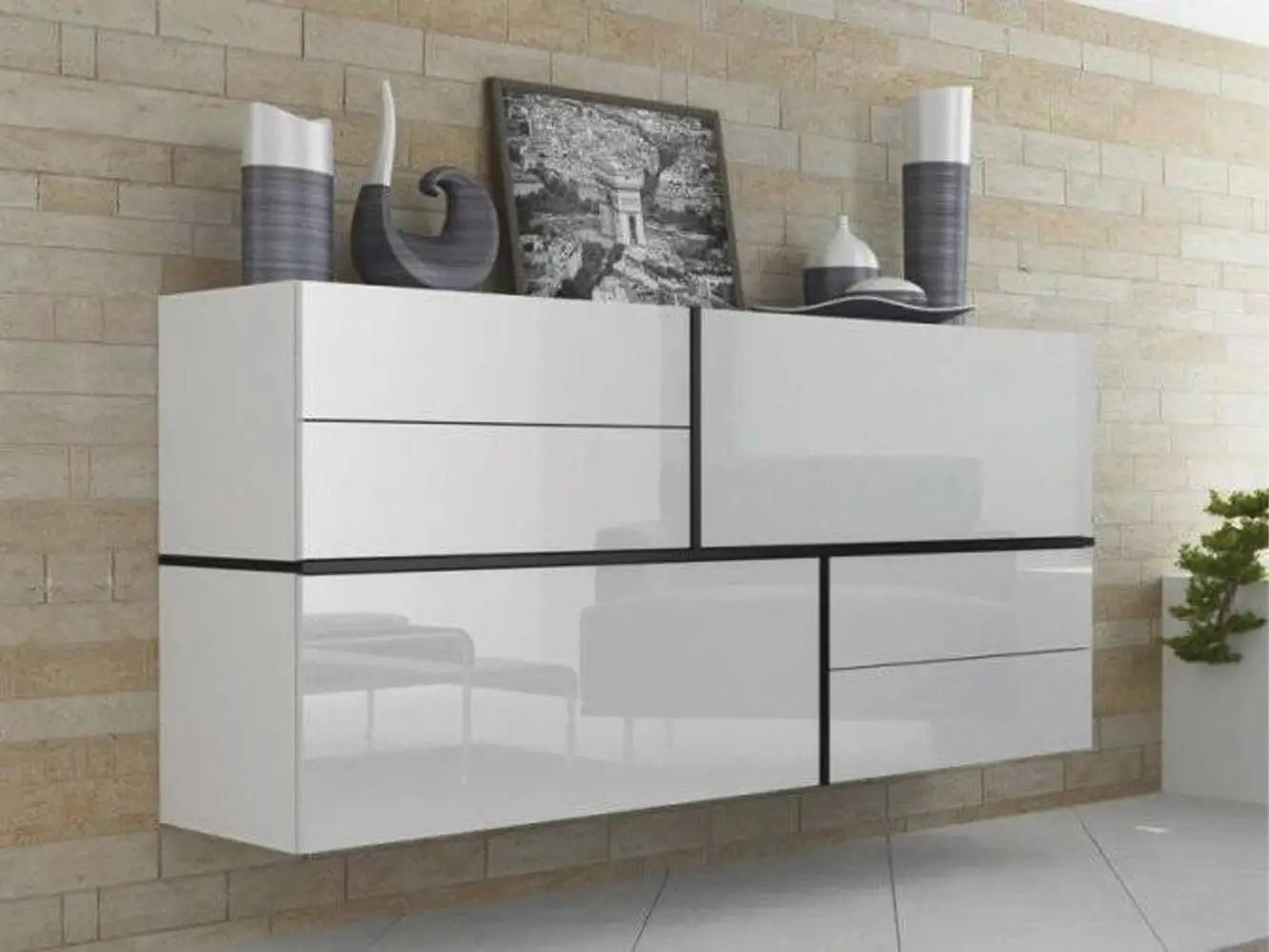 Комод Дасти белый глянец |