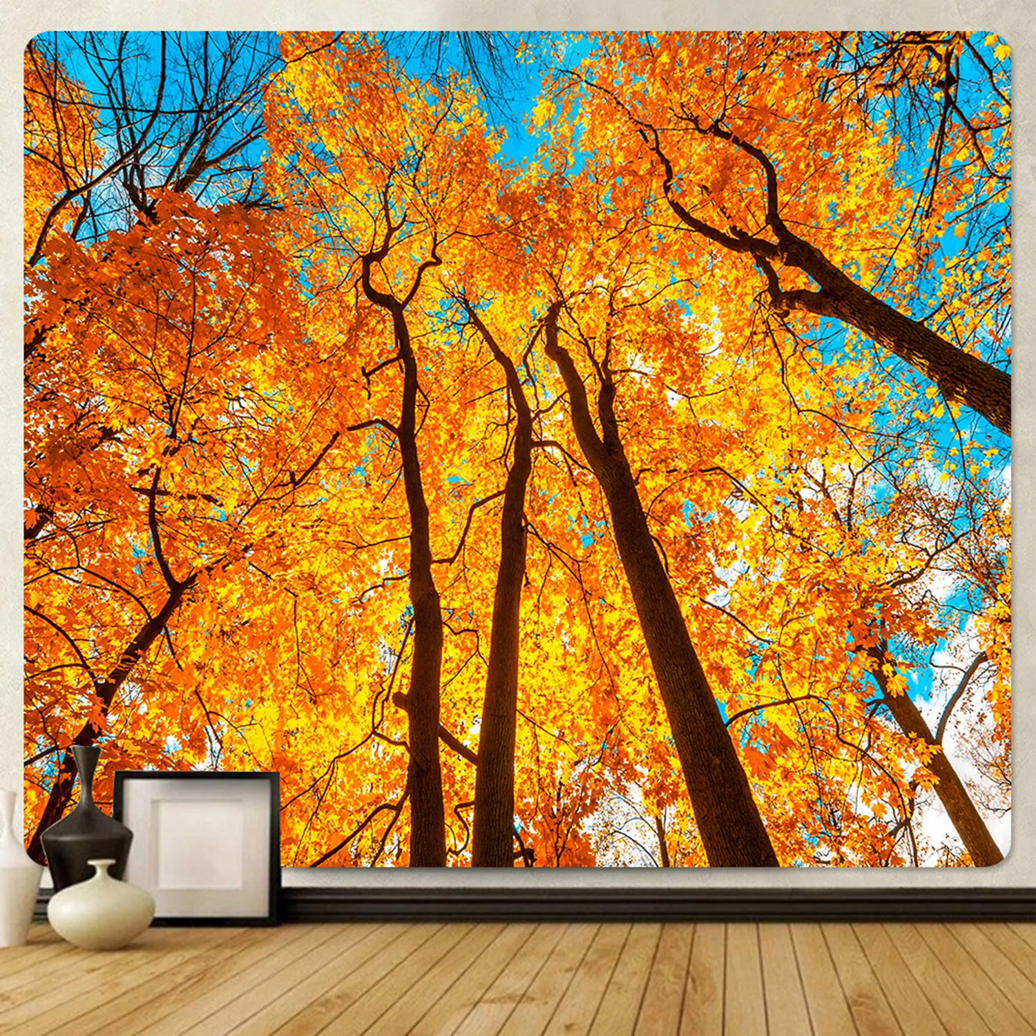 

Forest Tapestry Wall Hanging Spring Natural Vines Maple Leaf Sunshine for Home Art Beach Yoga Mat Bedroom Decor Aesthetic