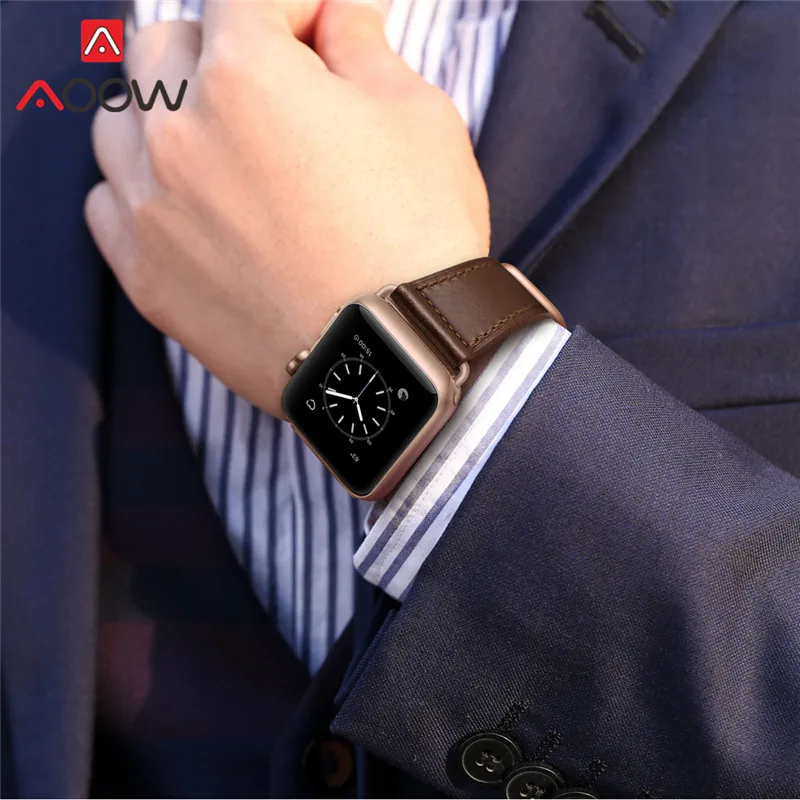 Genuine Leather Strap for Apple Watch iwatch 7 6 5 4 3 2 SE 38mm 42mm 41mm 40mm 44mm 45mm Men Women Crazy Horse Leather Band